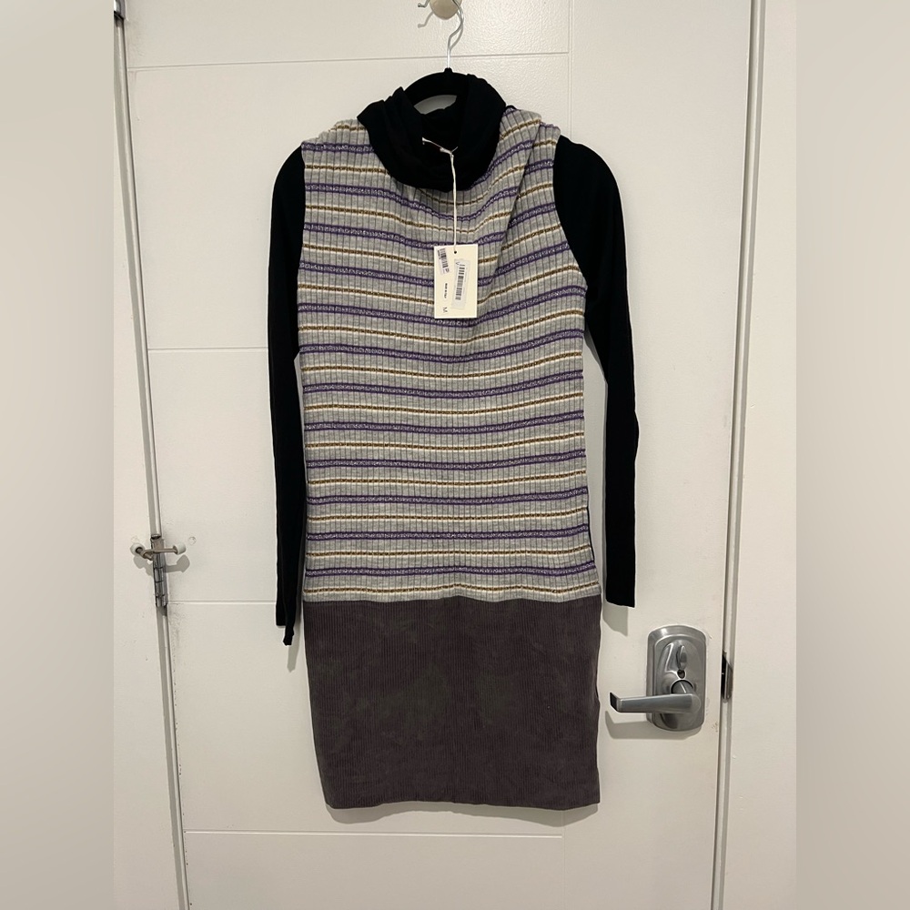 Jucca Striped Turtleneck Sweater Dress
